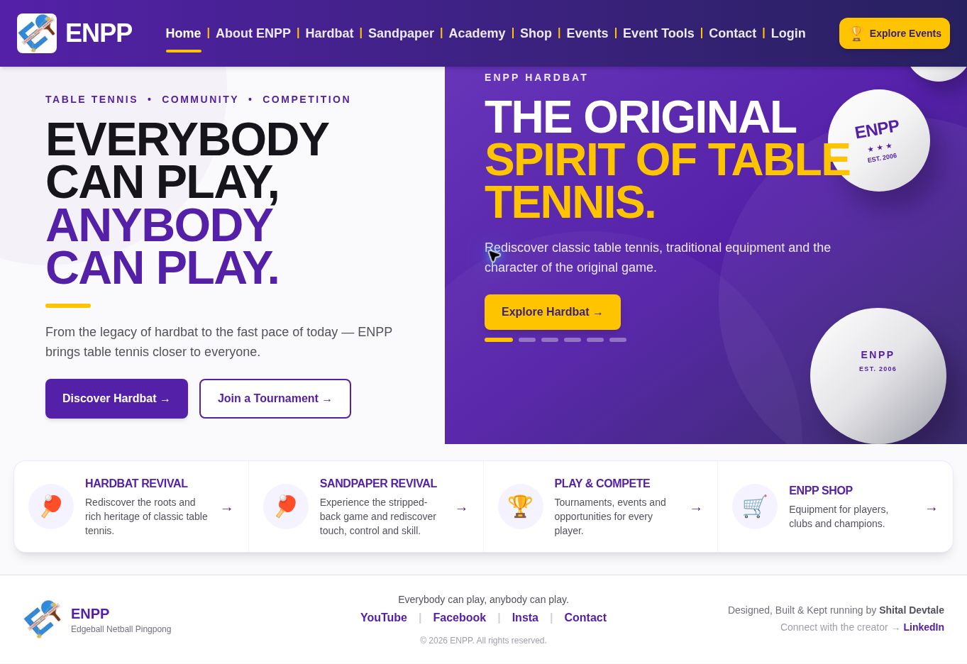 ENPP table tennis website